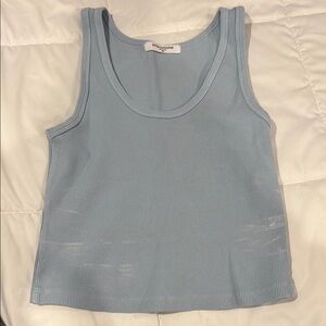 perfect white tee blue tank top